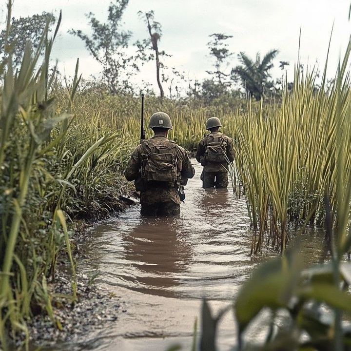 Chest-deep in the water Chest-deep in the water